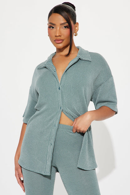 Maddie Short Sleeve Legging Set - Sage