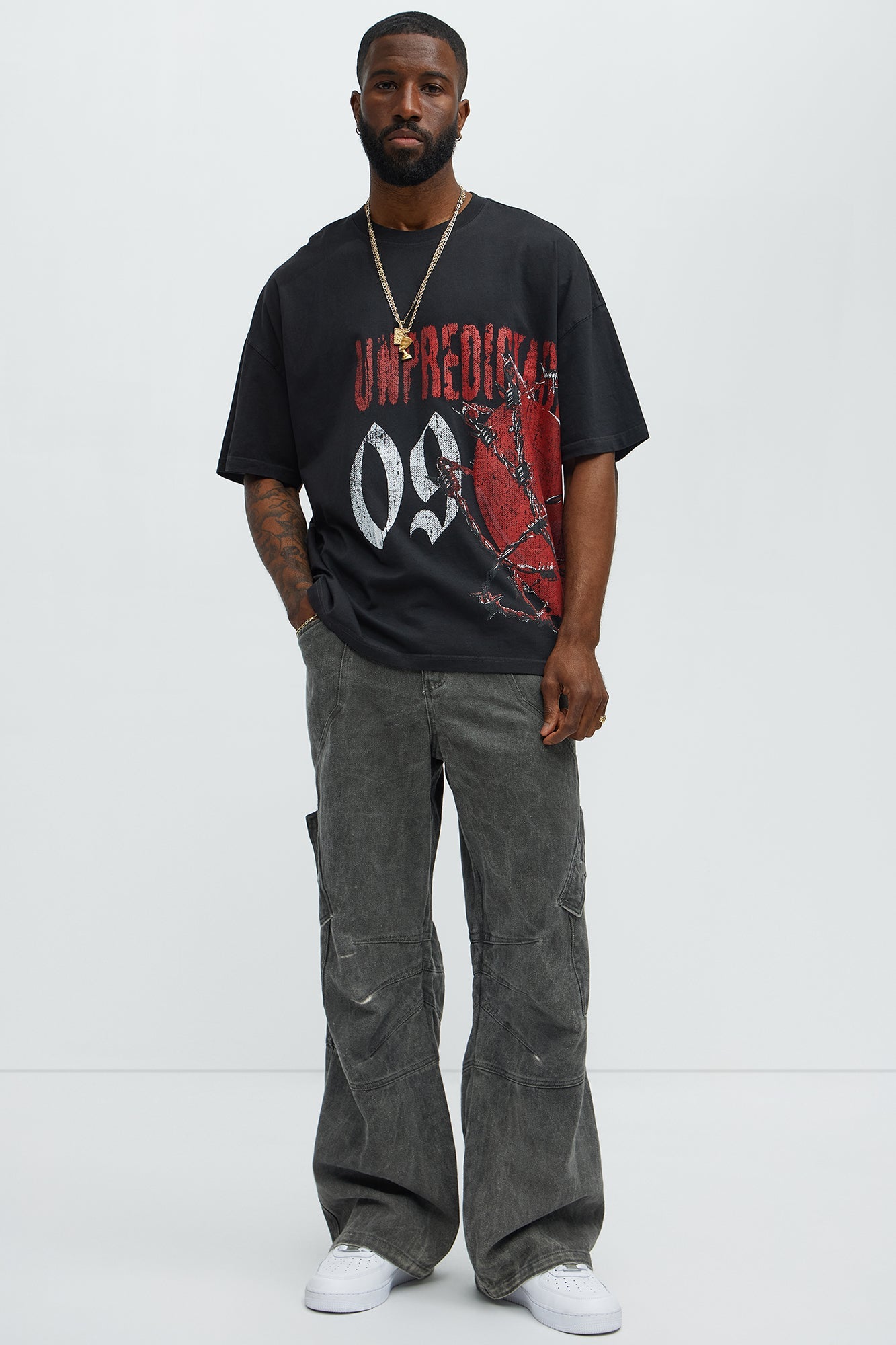 Unpredictable No Time Oversized Short Sleeve Tee - Black Wash