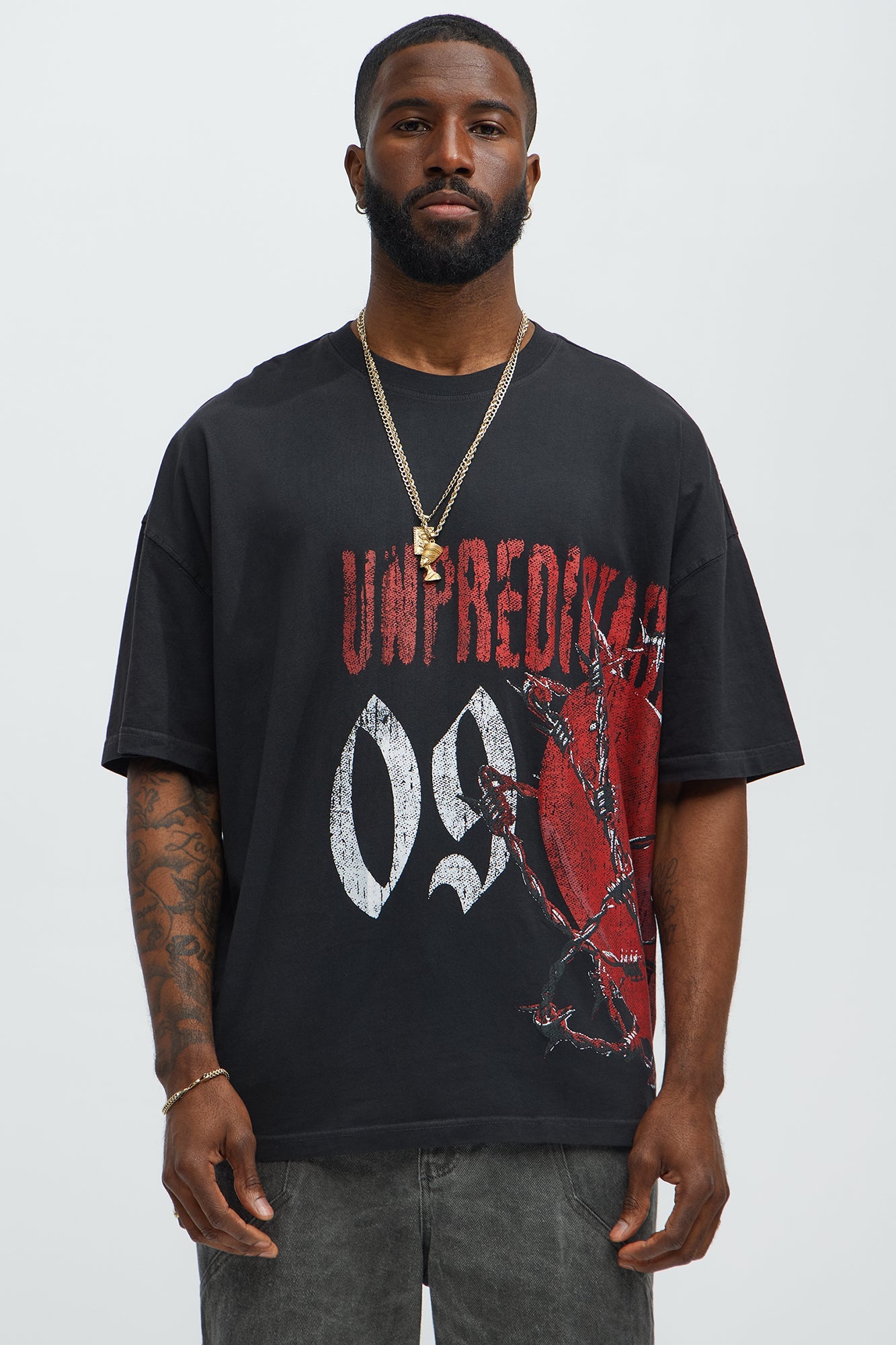 Unpredictable No Time Oversized Short Sleeve Tee - Black Wash
