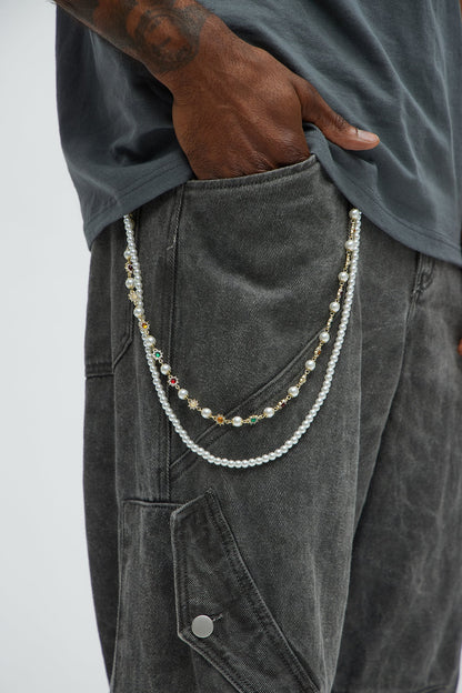 Wantagh Beaded Pants Chain - Gold