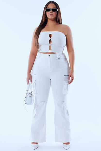 City Streets Stretch Cargo Jean - Ivory