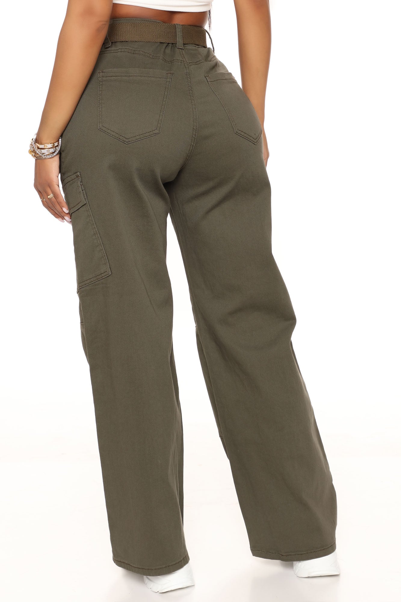 On The Scene Wide Leg Cargo Pant 30 - Olive