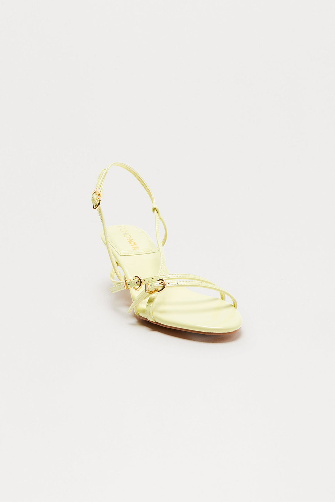 Avenue Buckle Slingback Heels - Yellow