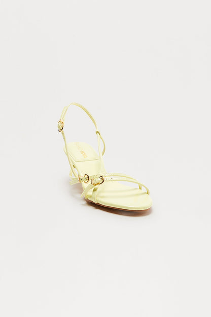 Avenue Buckle Slingback Heels - Yellow
