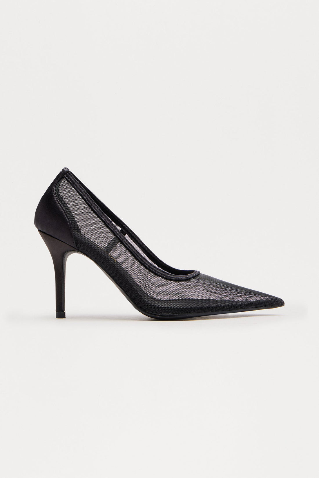 Espresso Pointed Toe Mesh Pumps - Black