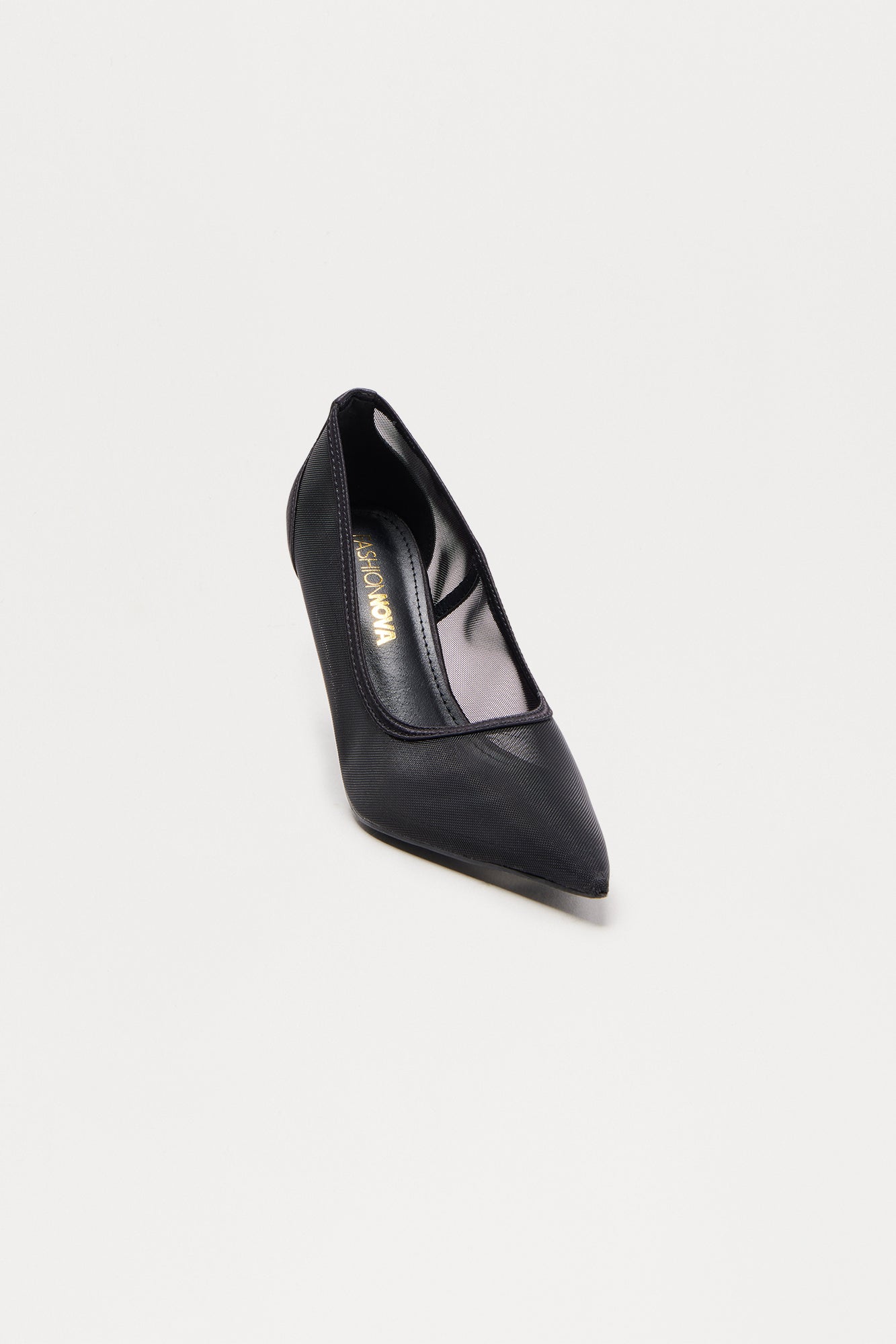 Espresso Pointed Toe Mesh Pumps - Black