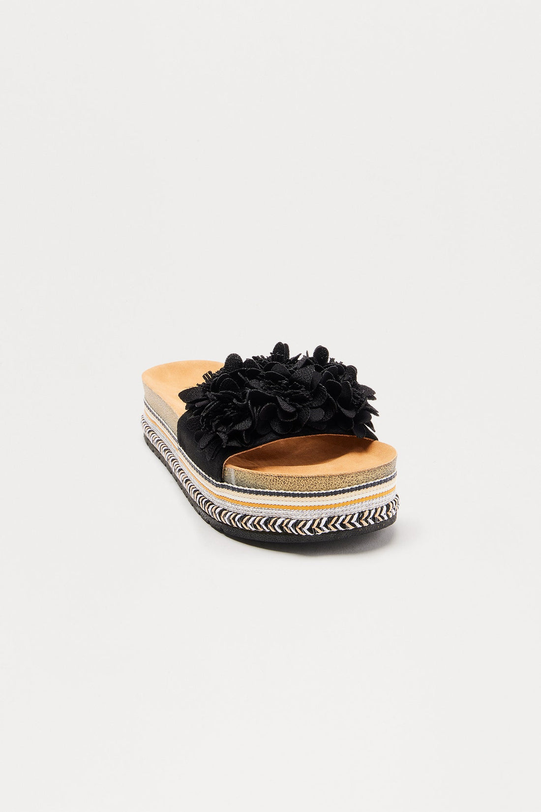 Marika Flower Sandals - Black