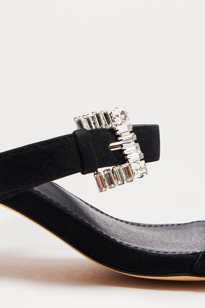 Brinwood Jewel Buckle Mules - Black