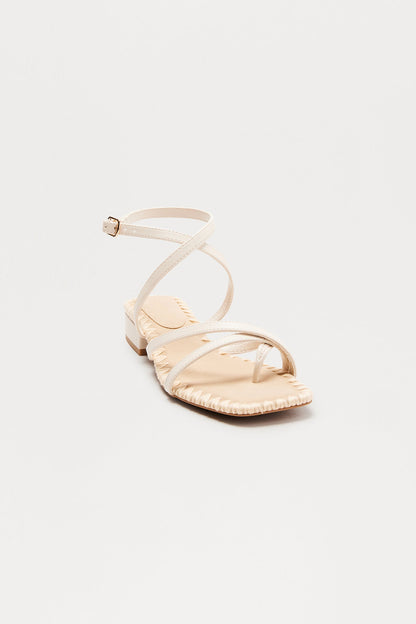 Cass Ankle Strap Sandals - Ivory