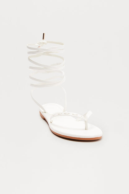 Playa Vista Wrap Up Sandals - White