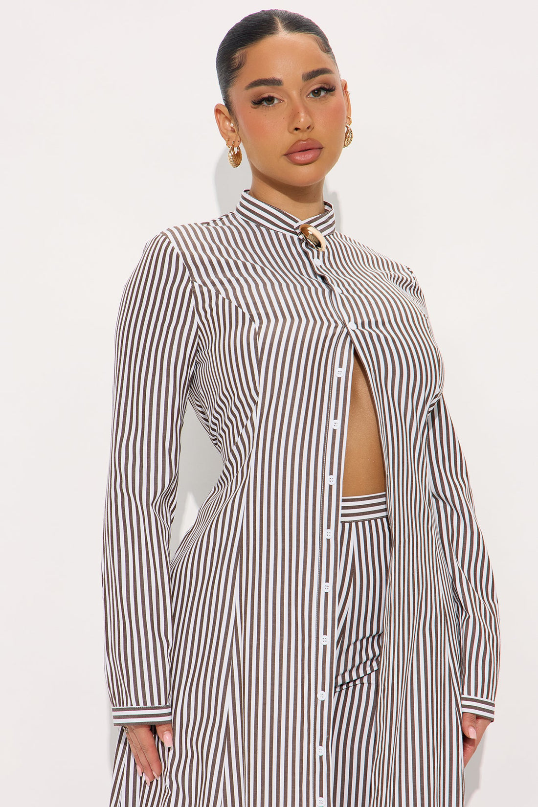Yacht Trip Stripe Pant Set - Chocolate/Combo