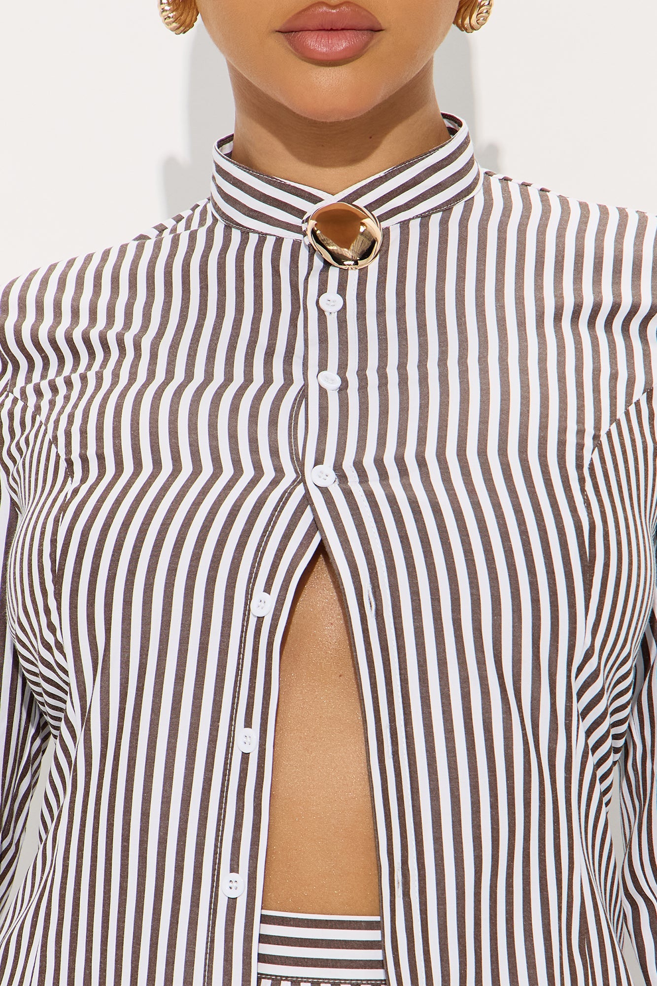 Yacht Trip Stripe Pant Set - Chocolate/Combo
