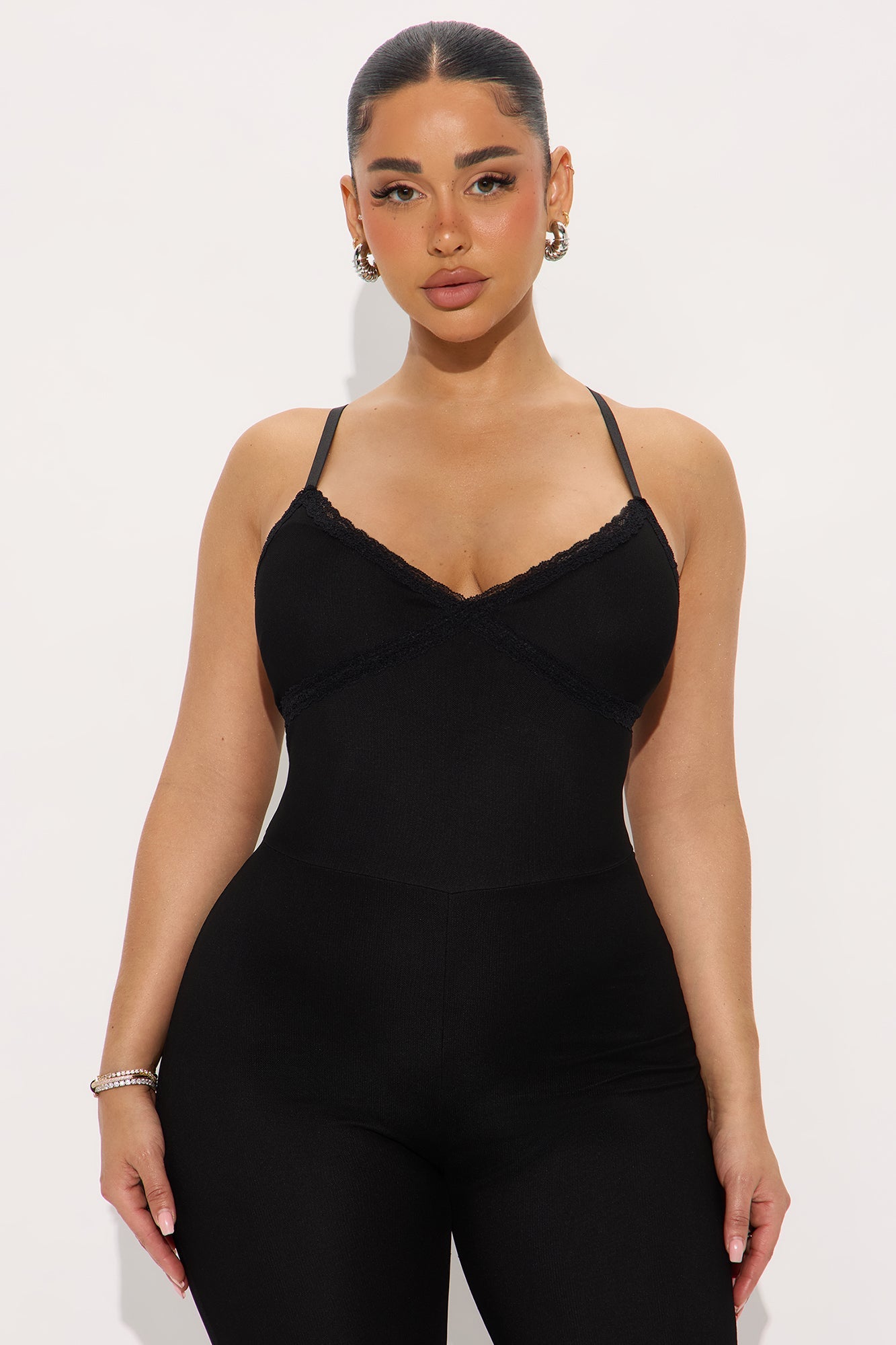 Five Star Mesh Capri Jumpsuit - Black
