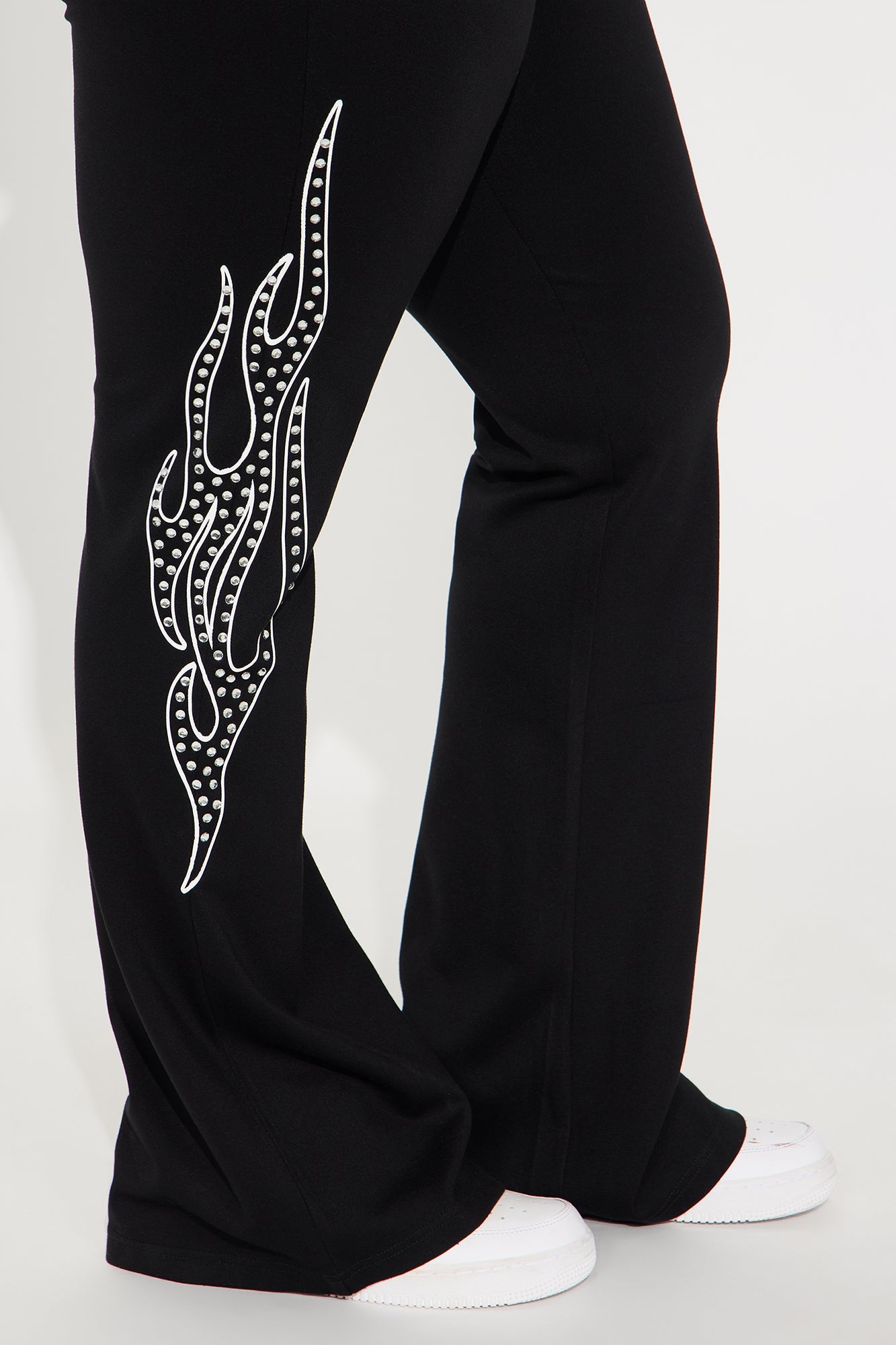 Von Dutch Fire Racer Rhinestone Flared Pant - Black