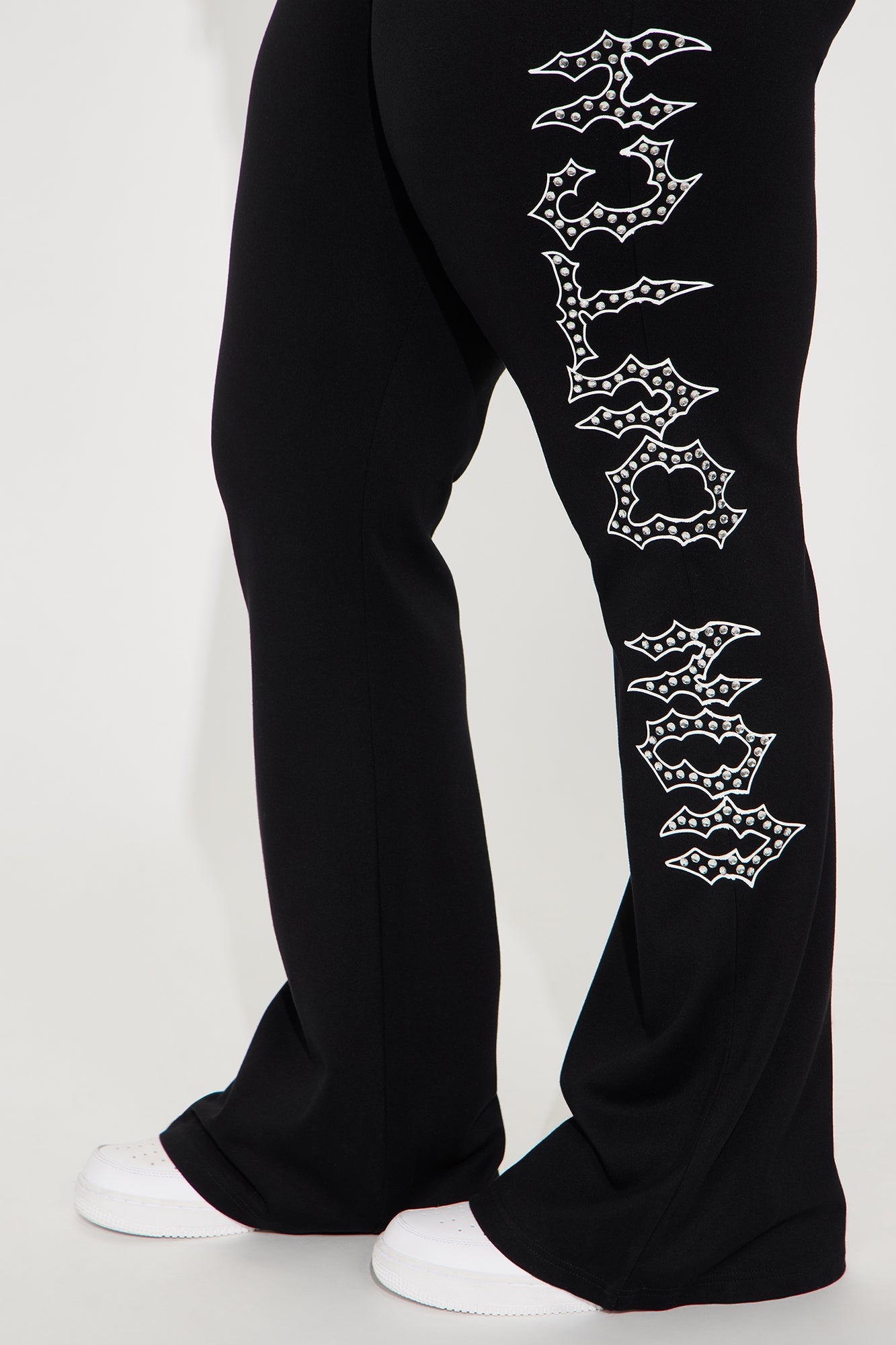 Von Dutch Fire Racer Rhinestone Flared Pant - Black