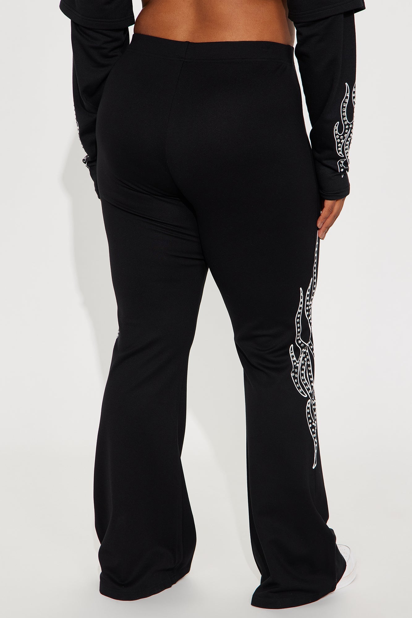 Von Dutch Fire Racer Rhinestone Flared Pant - Black