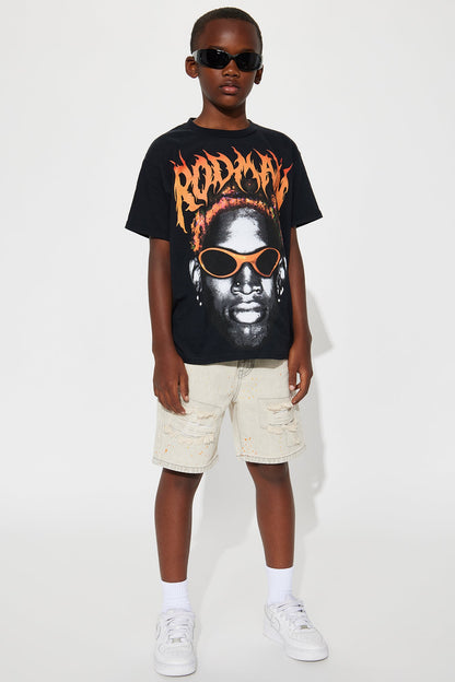 Mini Iconic Dennis Rodman Graphic Short Sleeve T-Shirt - Black