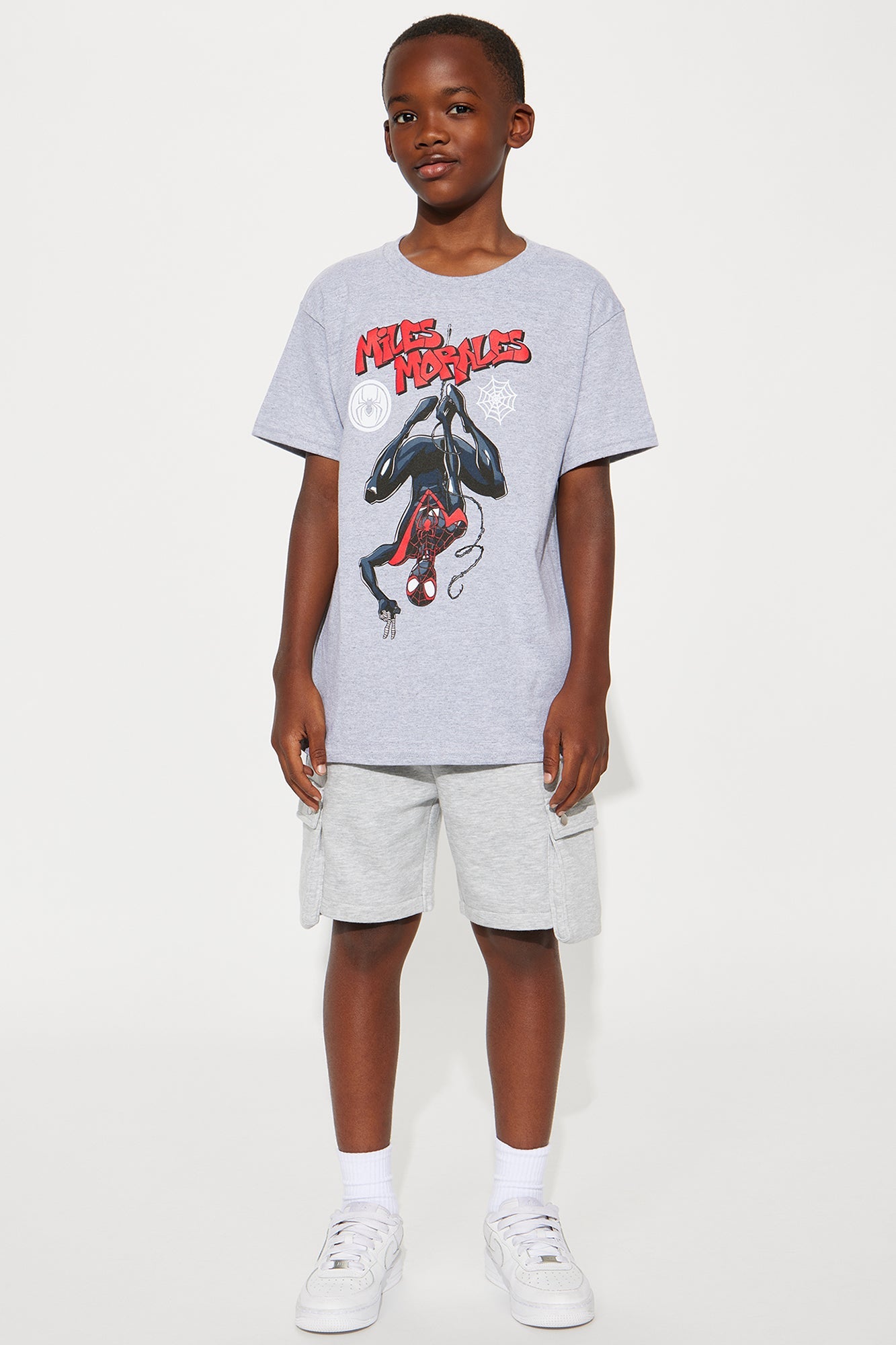 Mini Tyson Secure Cargo Relaxed Shorts - Heather Grey
