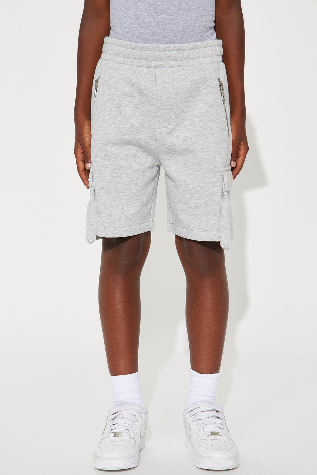 Mini Tyson Secure Cargo Relaxed Shorts - Heather Grey