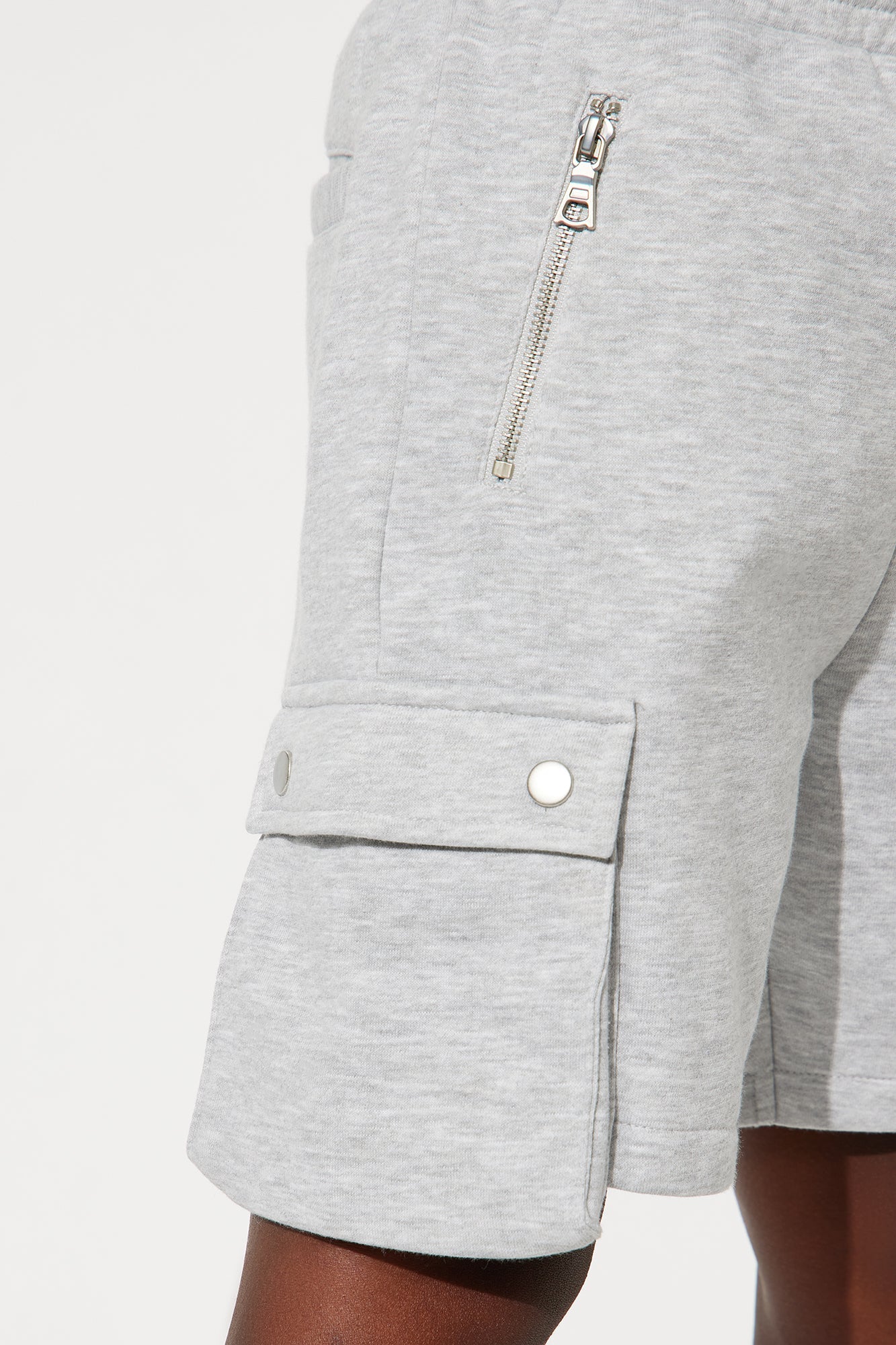 Mini Tyson Secure Cargo Relaxed Shorts - Heather Grey