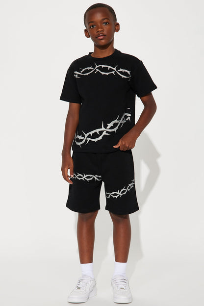 Mini Tyson Barbed Wire Relaxed Shorts - Black