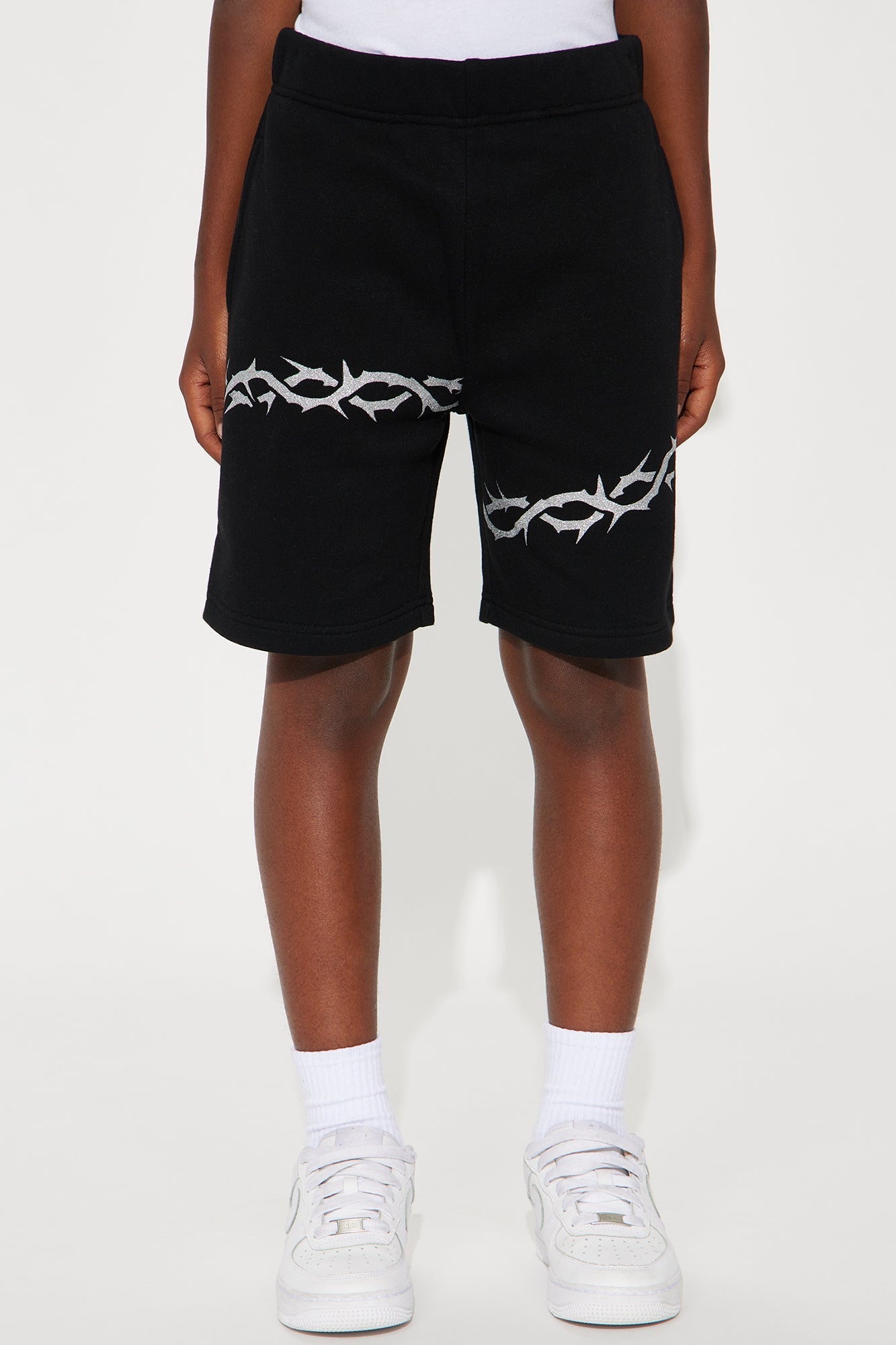 Mini Tyson Barbed Wire Relaxed Shorts - Black