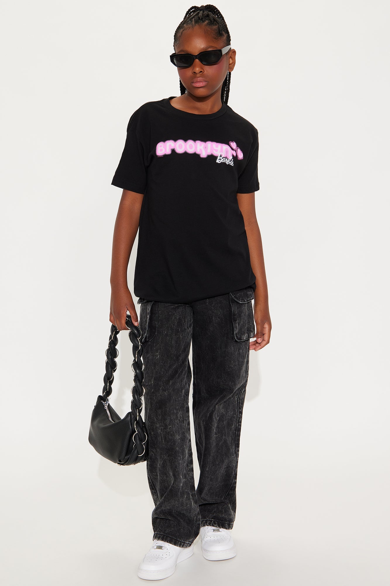 Mini Brooklyn Barbie Front/Back Short Sleeve T-Shirt - Black
