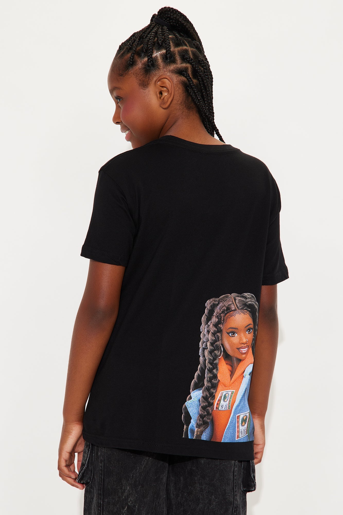 Mini Brooklyn Barbie Front/Back Short Sleeve T-Shirt - Black