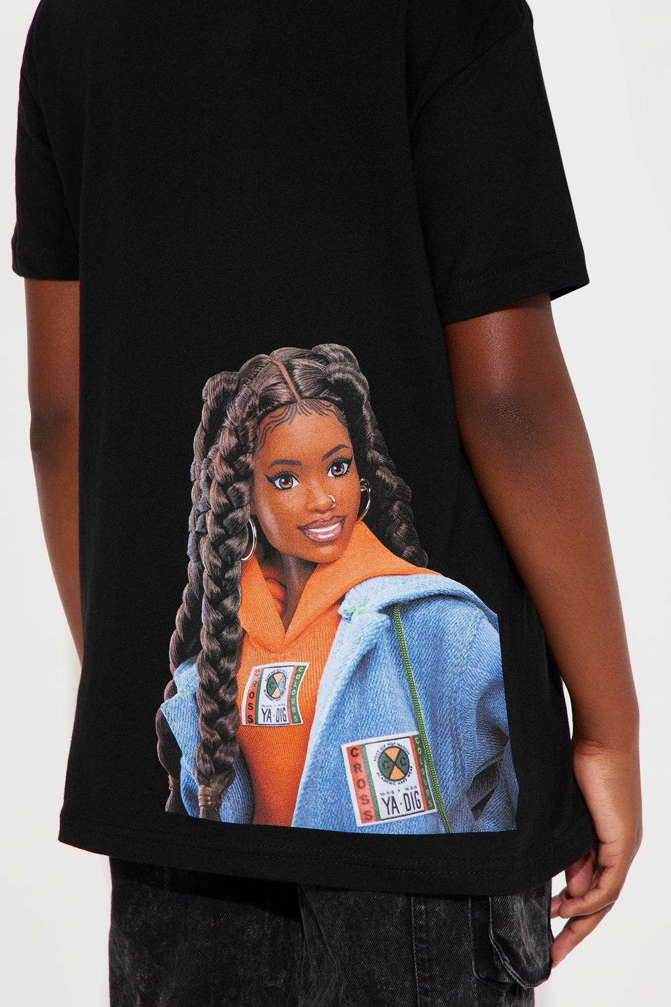 Mini Brooklyn Barbie Front/Back Short Sleeve T-Shirt - Black