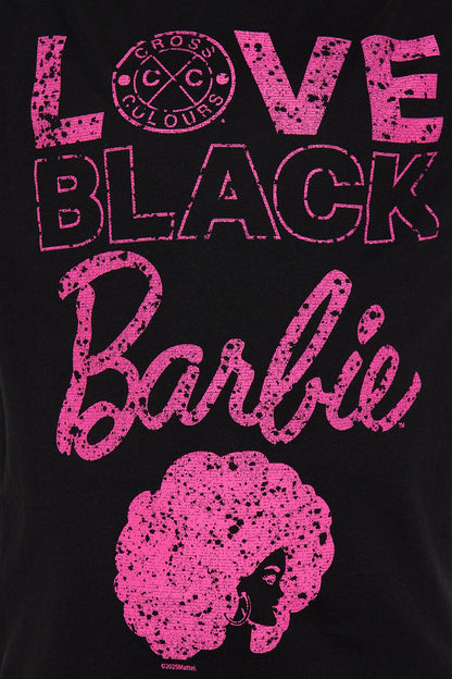 Mini Love Black Barbie Oversized Tee - Black