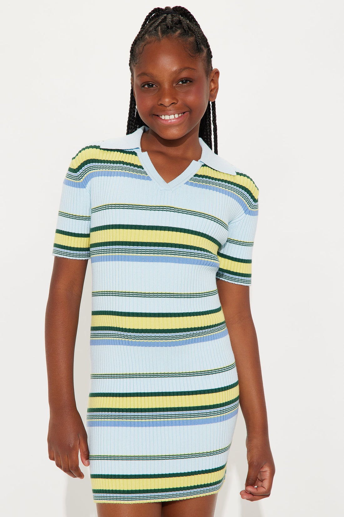 Mini Melanie Sweater Dress - Blue/combo