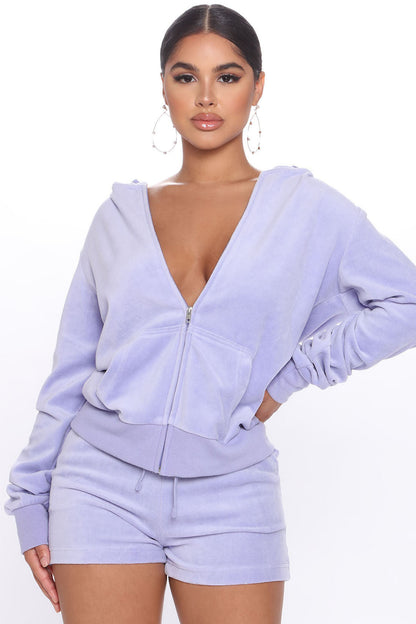 The OG Trendsetter Velour Short Set - Lavender
