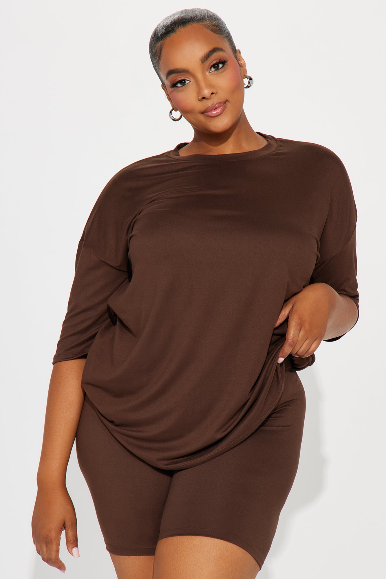 Weekend Vibes Short Set - Chocolate