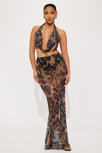 Living Wild Mesh Skirt Set - Leopard