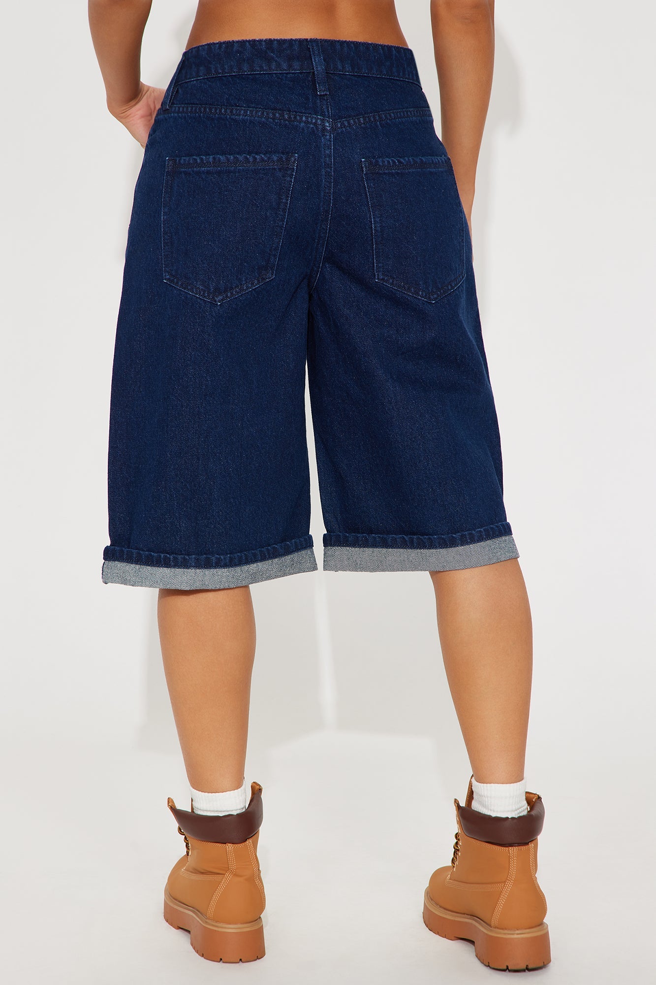 Hustle Mode Denim Jorts - Dark Wash
