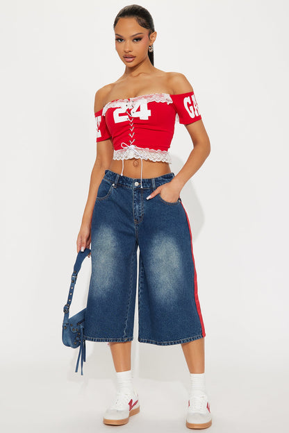 Game Day Denim Jorts - Dark Wash