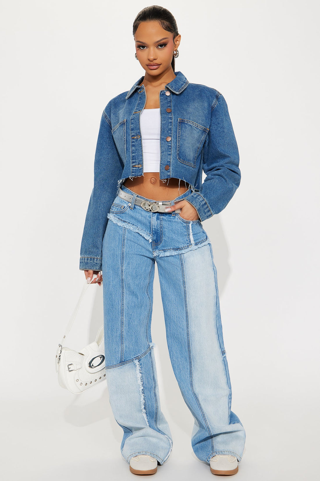 Mon Amour Wide Leg Denim Jeans - Medium Wash