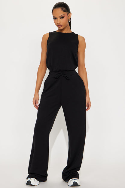 Judith Wide Leg Jumpsuit - Black