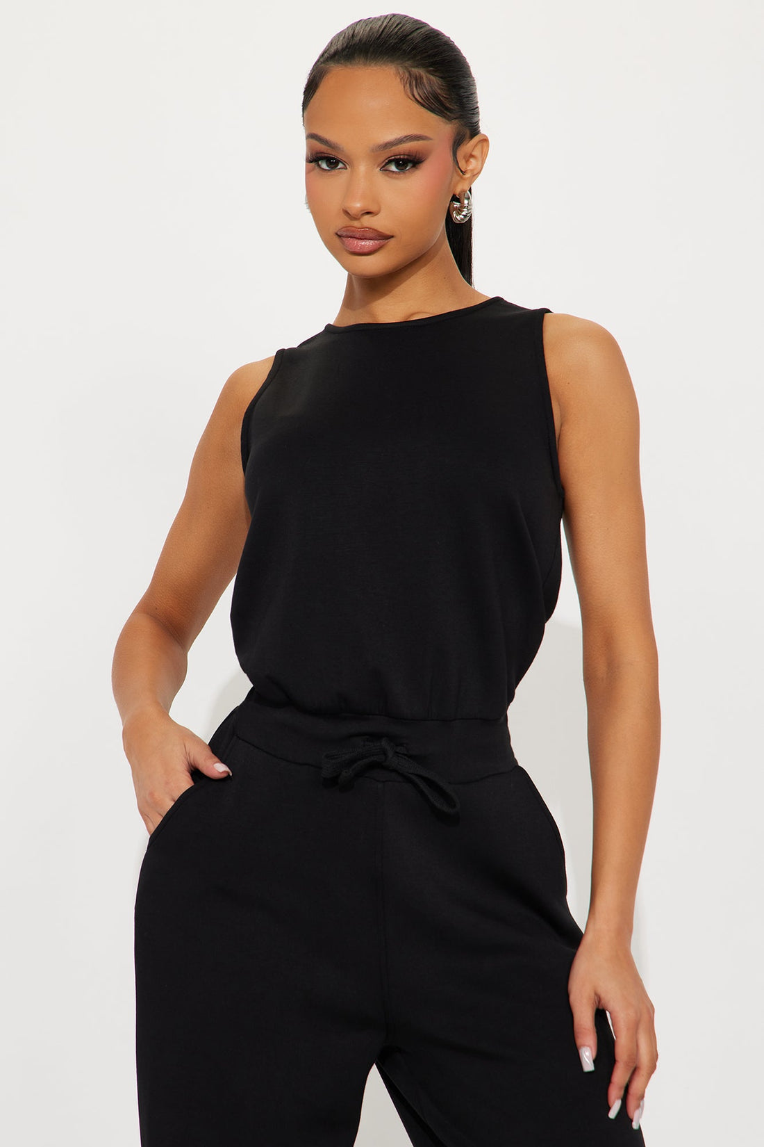 Judith Wide Leg Jumpsuit - Black