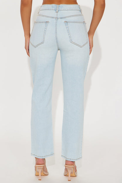 Crowd Pleaser 90s Slim Straight Jeans - Light Wash