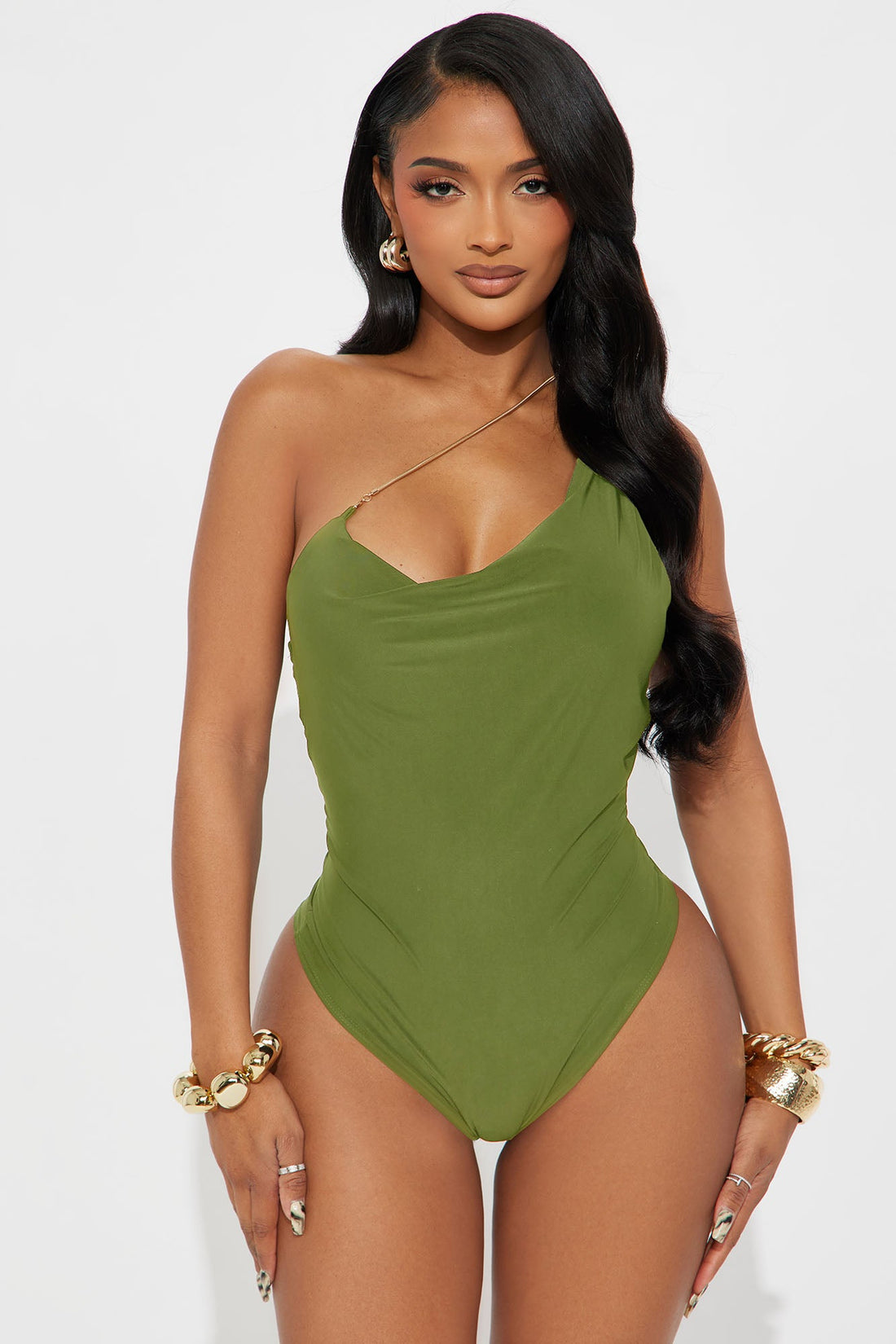Wren One Shoulder Bodysuit - Chartreuse