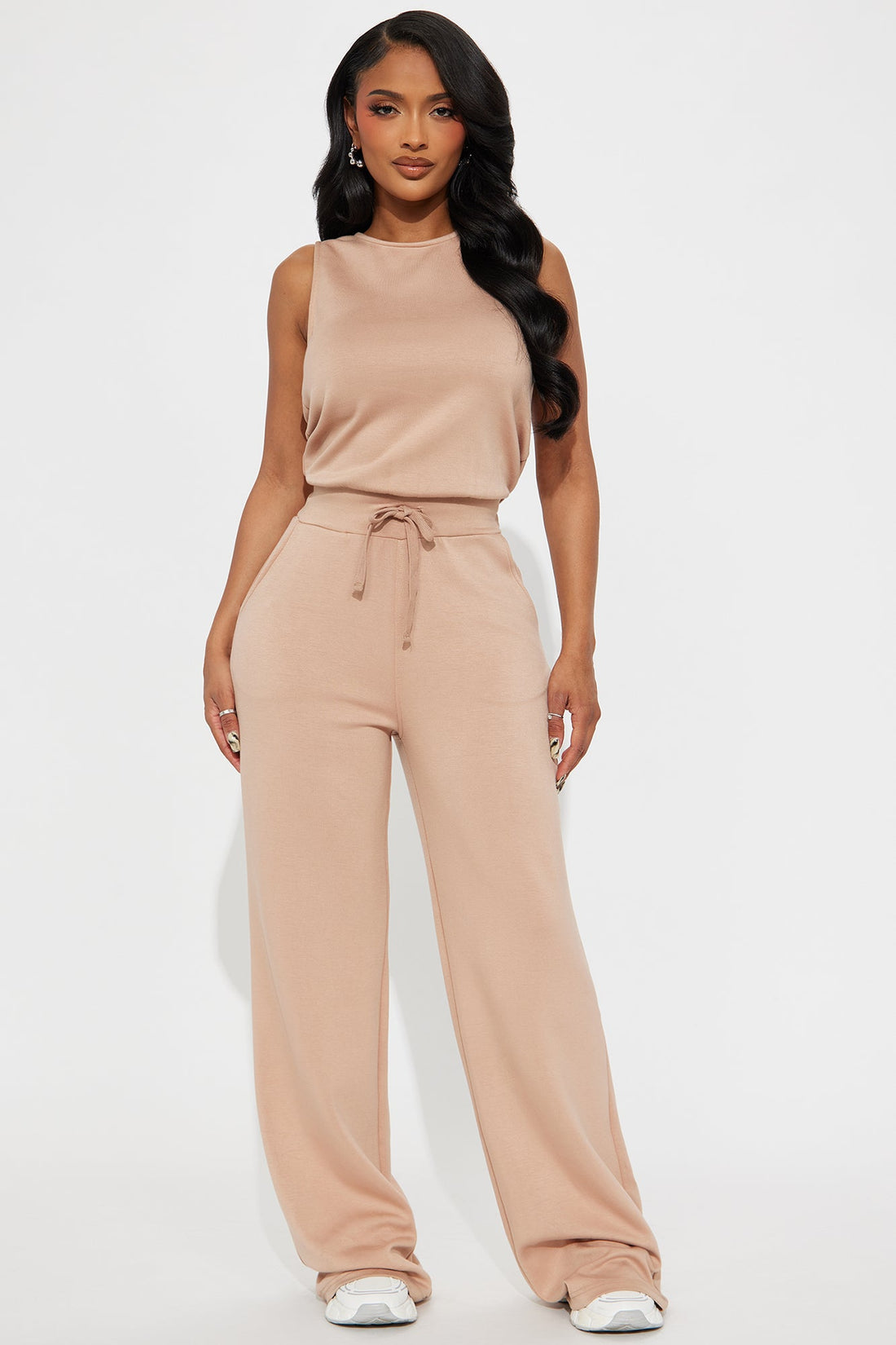 Judith Wide Leg Jumpsuit - Tan