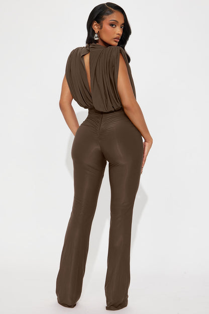 Sleek Seduction Jumpsuit - Brown