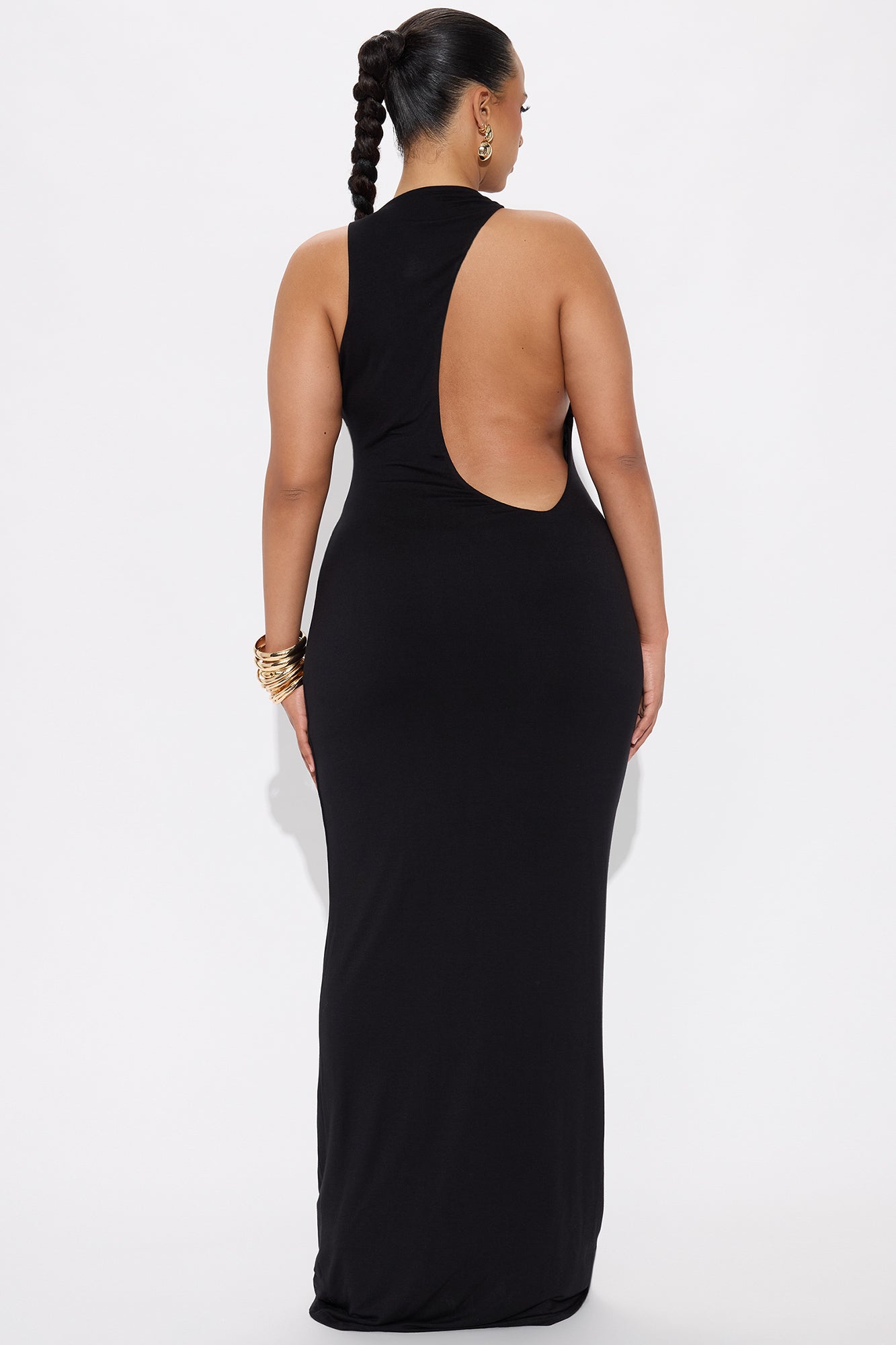 Melodie Double Lined Cut Out Maxi Dress - Black