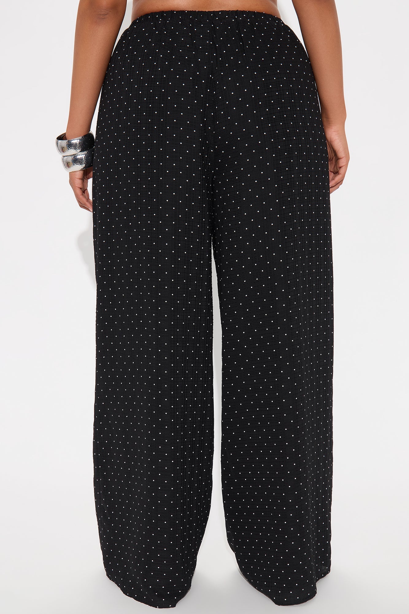 On My Way Polka Dot Wide Leg Pant - Black
