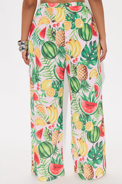 Juicier Times Fruit Wide Leg Pants - Pink/combo