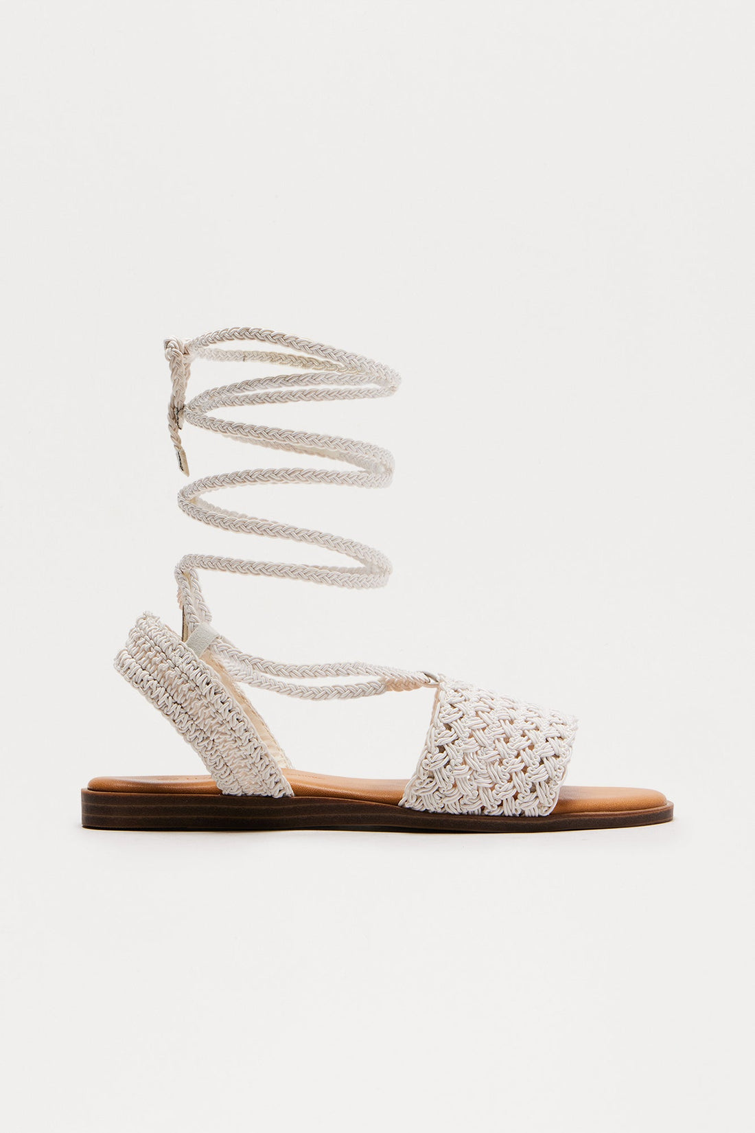 Thailand Crochet Wrap Up Sandals - Cream