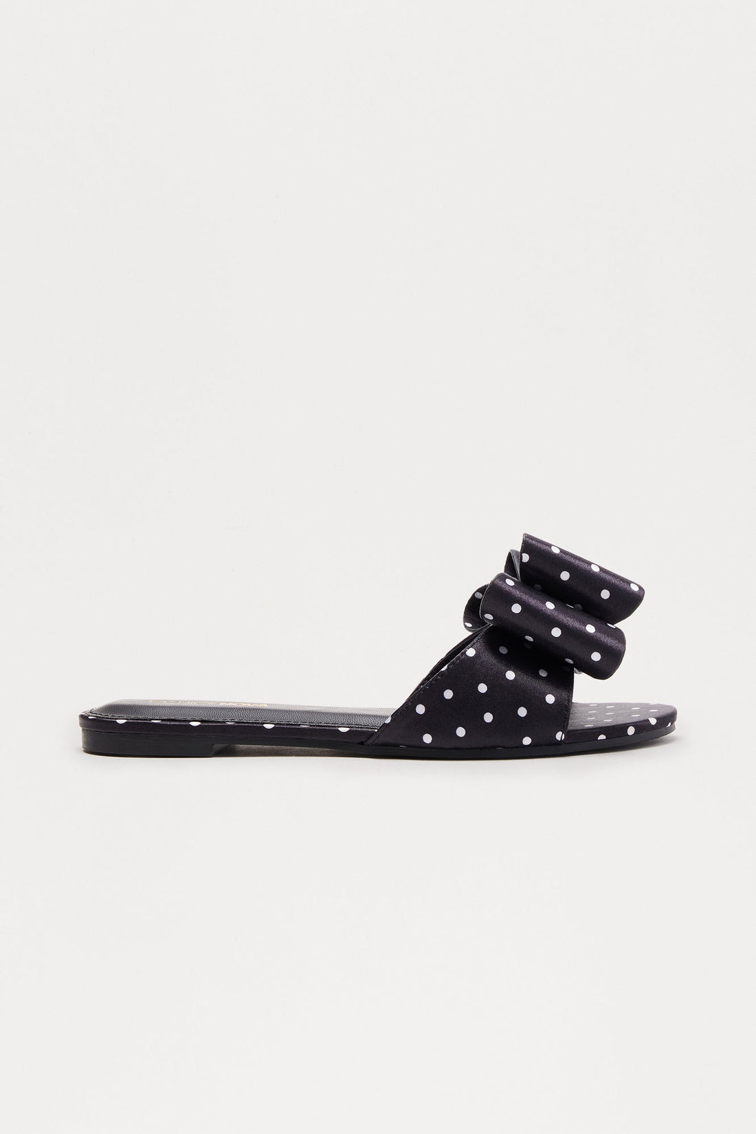 Tizzy Bow Polka Dot Sandals - Black/White