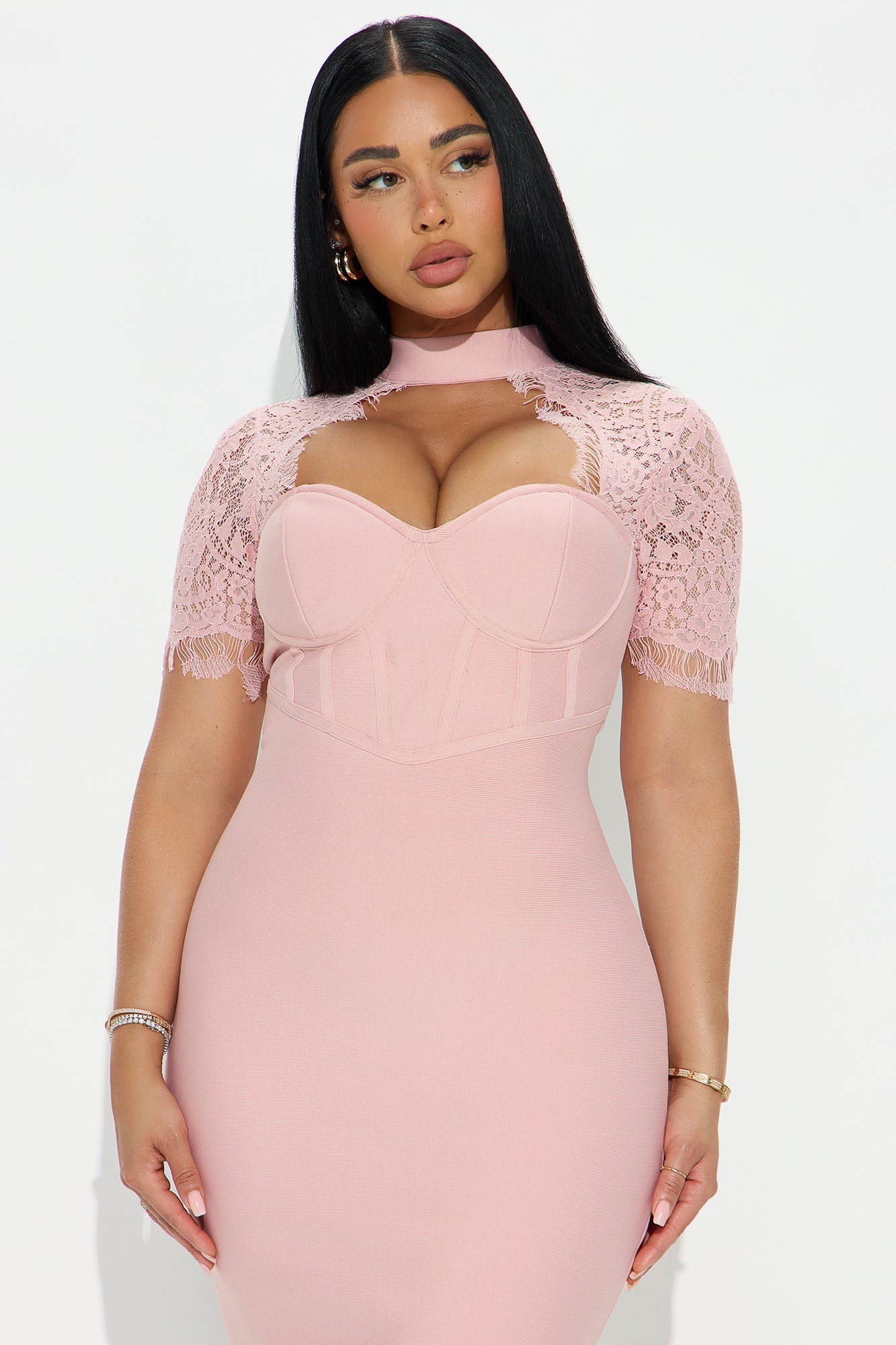 Limitless Potential Bandage Midi Dress - Blush