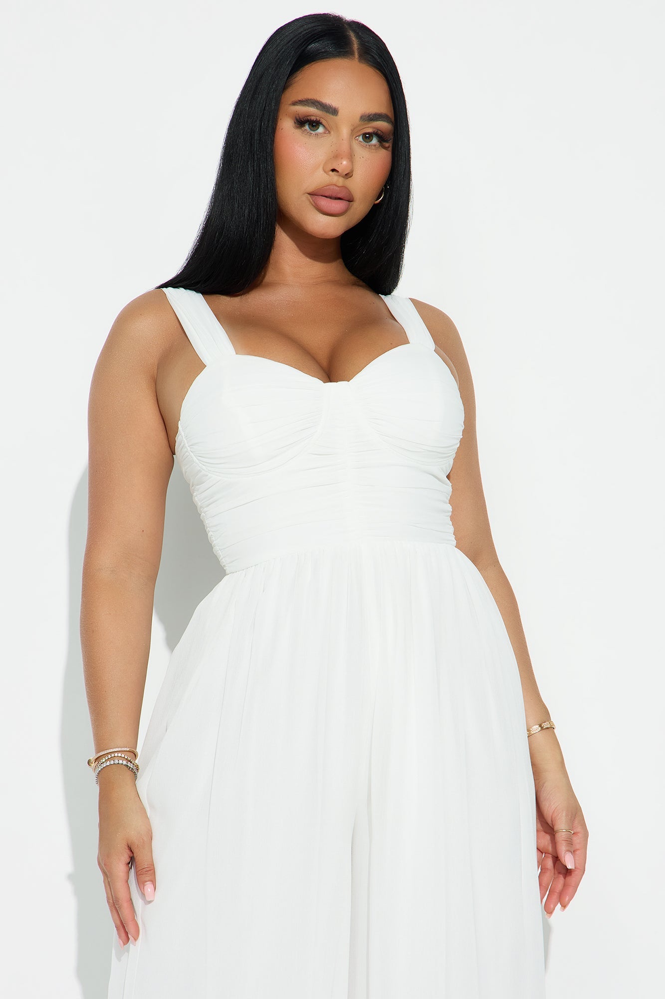 Kesia Chiffon Wide Leg Jumpsuit - Ivory